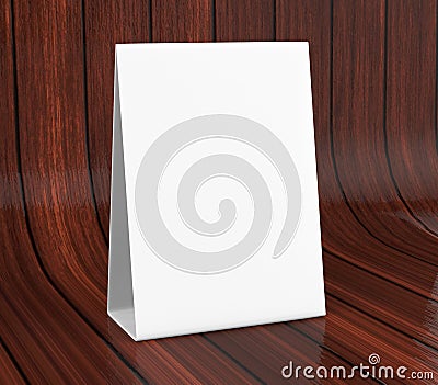 Tablet Tent Talkers Promotional Menu cards white blank Empty for mock up design and templates 3d rendering. Stock Photo