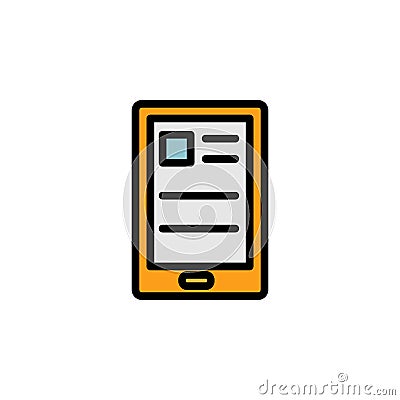 tablet, text icon. Can be used for web, logo, mobile app, UI, UX on white background Vector Illustration