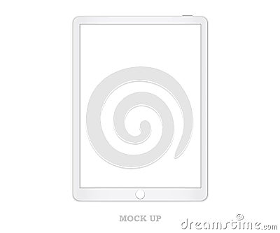 Tablet with white screen Vector Illustration
