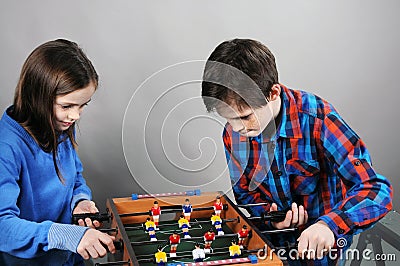 Tabletop soccer Stock Photo