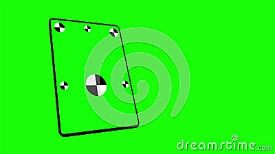 TabletPC with green screen, computer generated on green background. Touchscreen device, 3d rendering. Computer generated Stock Photo