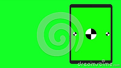 TabletPC turns on on green background. Easy customizable green screen. Computer generated image. Stock Photo