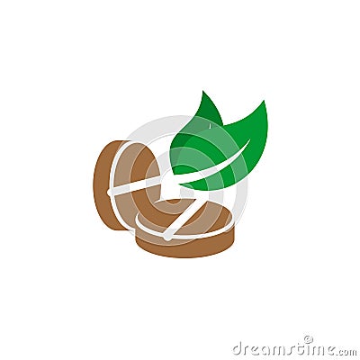 Tablets herbal logo Vector Illustration