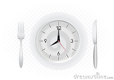 Tablewares indicate time to breakfast Vector Illustration