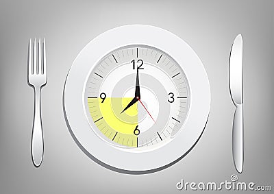 Tablewares indicate time to supper Vector Illustration