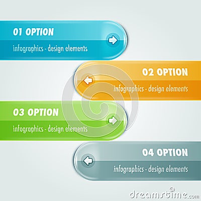 Tabs infographic with four options Vector Illustration