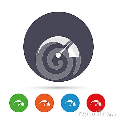 Tachometer sign icon. Revolution-counter symbol. Vector Illustration