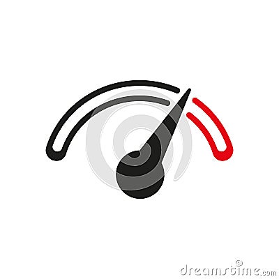 The tachometer, speedometer and indicator icon Vector Illustration