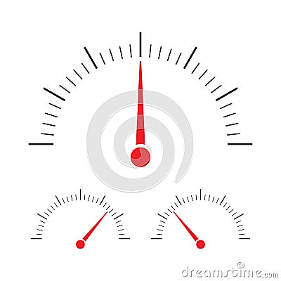 Tachometer, speedometer and indicator icon. Vector Illustration