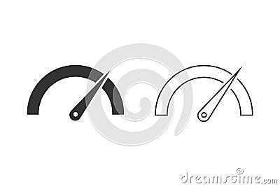 Tachometer, speedometer, indicator and performance line icon set. Fast speed sign logo. Vector Illustration