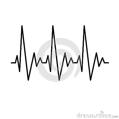 Tachycardia linear illustration on white background Vector Illustration