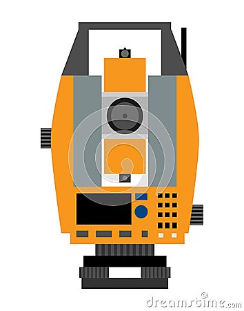 Tachymeter. Device for measuring angles and distances apparatus. Vector illustration Vector Illustration