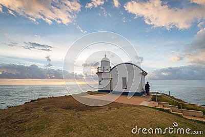 Tacking Point Lighthouse sunrise Port Macquarie. Editorial Stock Photo