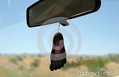 Tacky Rearview Mirror Stock Photo