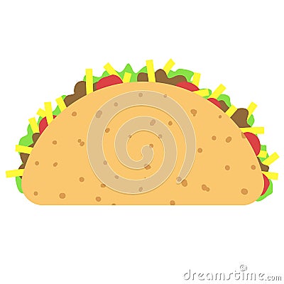 Taco clipart isolated on white Vector Illustration