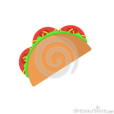 Taco color icon. Simple line, outline vector of fast foot icons for ui and ux, website or mobile application Stock Photo
