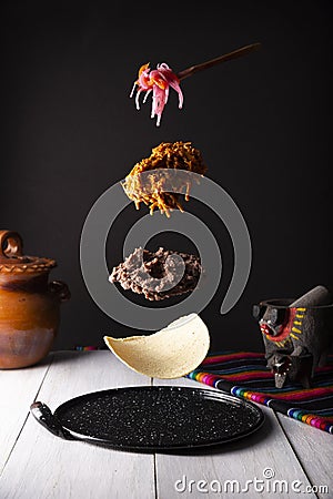 Deconstructed Cochinita Pibil Taco Stock Photo