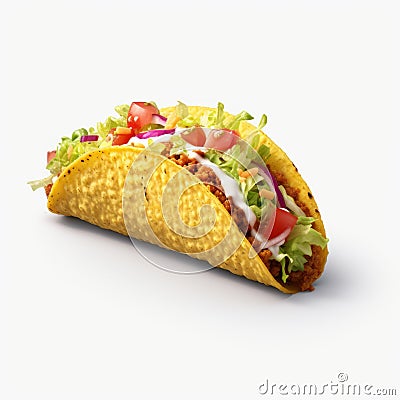 Ultra Realistic 8k Hd Taco On White Background Stock Photo