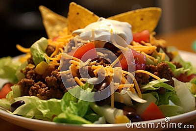 Taco salad. Generate Ai Stock Photo