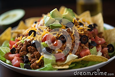 Taco salad healthy. Generate Ai Stock Photo