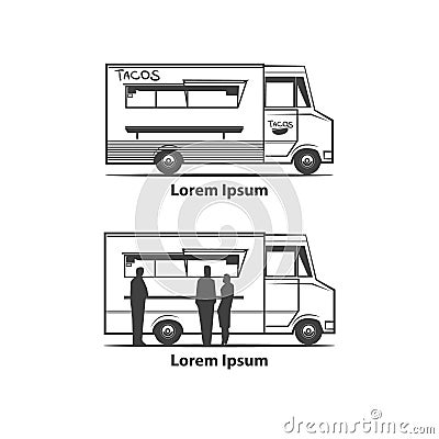 Taco truck Cartoon Illustration