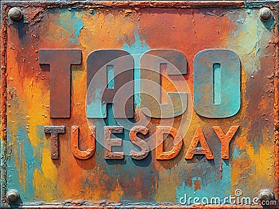 Taco Tuesday Art Stock Photo