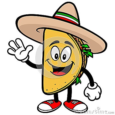 Taco Waving Vector Illustration