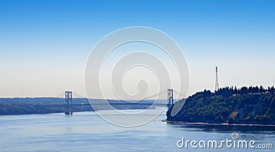 Tacoma Narrows Bridge Stock Photo