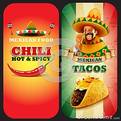 Tacos mexican MENU chili Vector Illustration