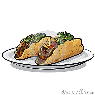 Tacos on plate Stock Photo