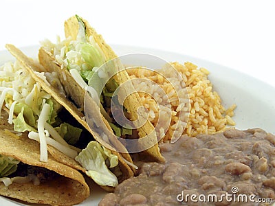 Tacos with refried beans Stock Photo