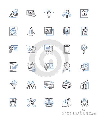 Tactic line icons collection. Strategy, Maneuver, Plan, Scheme, Approach, Technique, Method vector and linear Vector Illustration