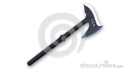 Tactical Army Axe, military equipment on white Stock Photo