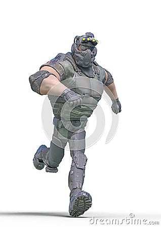 Tactical soldier cartoon running Cartoon Illustration