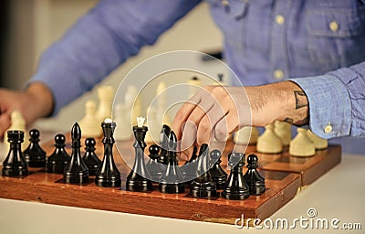 Tactics is knowing what to do. Development logics. Learning play chess. Chess lesson. Strategy concept. Playing chess Stock Photo