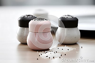 Tactile Beauty: Salt and Pepper Close-Up, Firecore Inspiration Stock Photo