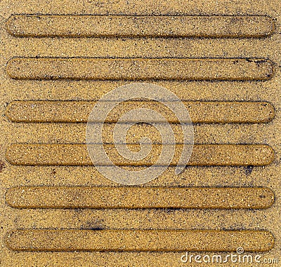 Tactile Paving Slabs Texture. Yellow Dot Walk Way, Blind Safety on Pavement Stock Photo