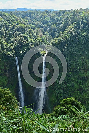 Tad Fane Waterfall in Pakse District, Southern Laos Stock Photo