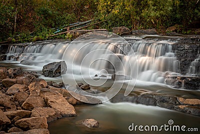 Tad Lo Waterfalls in Bolaven Plateau, Southern Laos Stock Photo