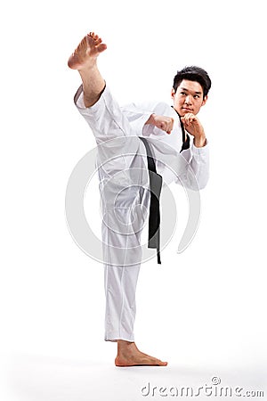 Taekwondo action Stock Photo