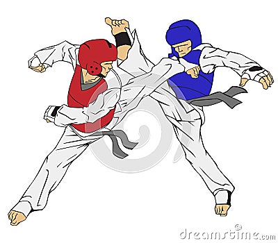 Taekwondo. Martial art Vector Illustration