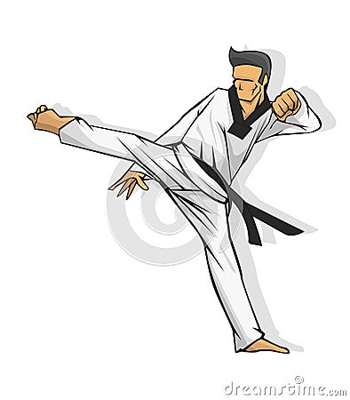 Taekwondo. Martial art Vector Illustration