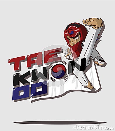 Taekwondo martial art Vector Illustration