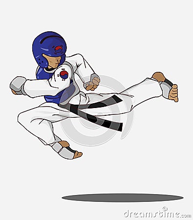 Taekwondo martial art Vector Illustration