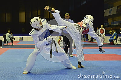 Taekwondo wtf tournament Editorial Stock Photo