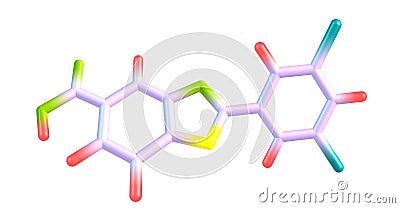 Tafamidis molecular structure isolated on white Cartoon Illustration