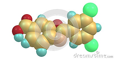 Tafamidis molecular structure isolated on white Cartoon Illustration