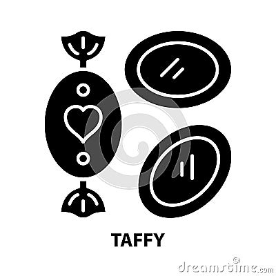 taffy icon, black vector sign with editable strokes, concept illustration Cartoon Illustration