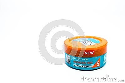 Taft creative look modelling wax on white background. Editorial Stock Photo