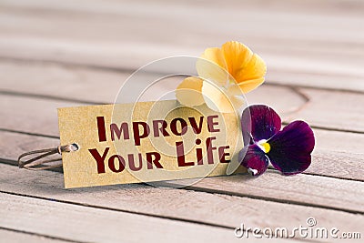 Improve your life tag Stock Photo